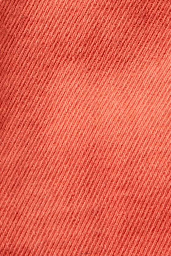 Women Esprit Coral Orange High Rise Tie Waist Denim Shorts Shorts XF444458 - Image 4
