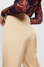 Women Esprit Cream Beige High-rise split hem trousers Trousers & Pants XF4444326 - Image 3