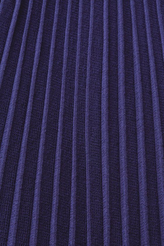 Women Esprit Dark Blue Mockneck pleated midi dress with short-sleeves Dresses XF4444122 - Image 4