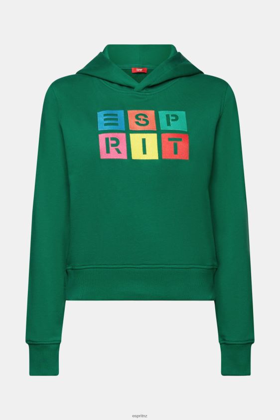 Women Esprit Dark Green Embroidered logo hoodie, organic cotton Sweatshirts & Hoodies XF444410 - Image 5