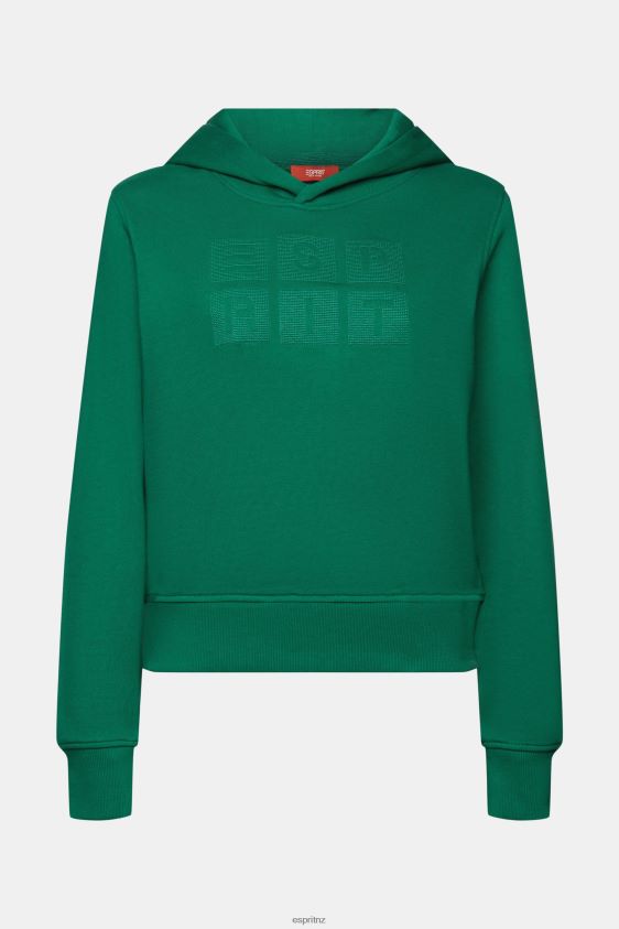 Women Esprit Dark Green Embroidered logo hoodie, organic cotton Sweatshirts & Hoodies XF44448 - Image 5