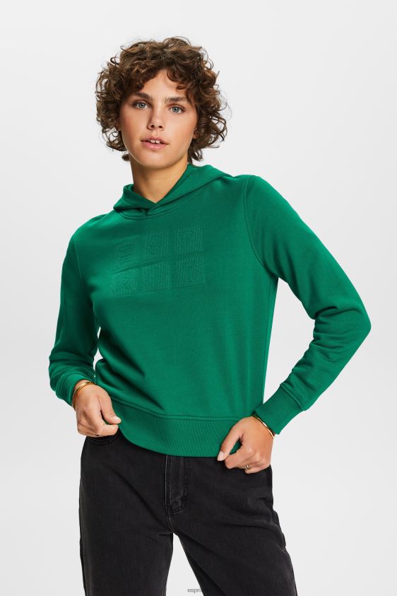 Women Esprit Dark Green Embroidered logo hoodie, organic cotton Sweatshirts & Hoodies XF44448 - Image 1