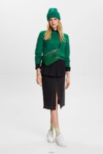 Women Esprit Dark Green Embroidered logo sweatshirt, organic cotton Sweatshirts & Hoodies XF444412 - Image 2
