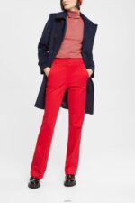 Women Esprit Dark Red Stretchy high-rise bootcut trousers Trousers & Pants XF4444336 - Image 2