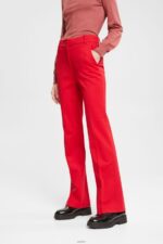 Women Esprit Dark Red Stretchy high-rise bootcut trousers Trousers & Pants XF4444336