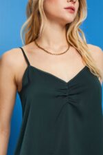 Women Esprit Dark Teal Green Satin strappy top Top XF4444356 - Image 3