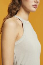 Women Esprit Dusty Green Jersey tank top Tank XF4444261 - Image 3