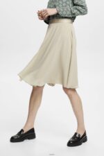 Women Esprit Dusty Green Knee-length chiffon skirt Skirts XF4444279