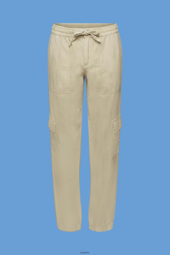Women Esprit Dusty Green Mixed fabric cargo trousers with TENCEL Trousers & Pants XF4444265 - Image 5