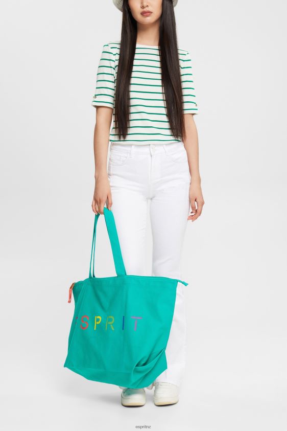Women Esprit Emerald Green Fashion stripe t-shirt T-Shirts XF4444519 - Image 2
