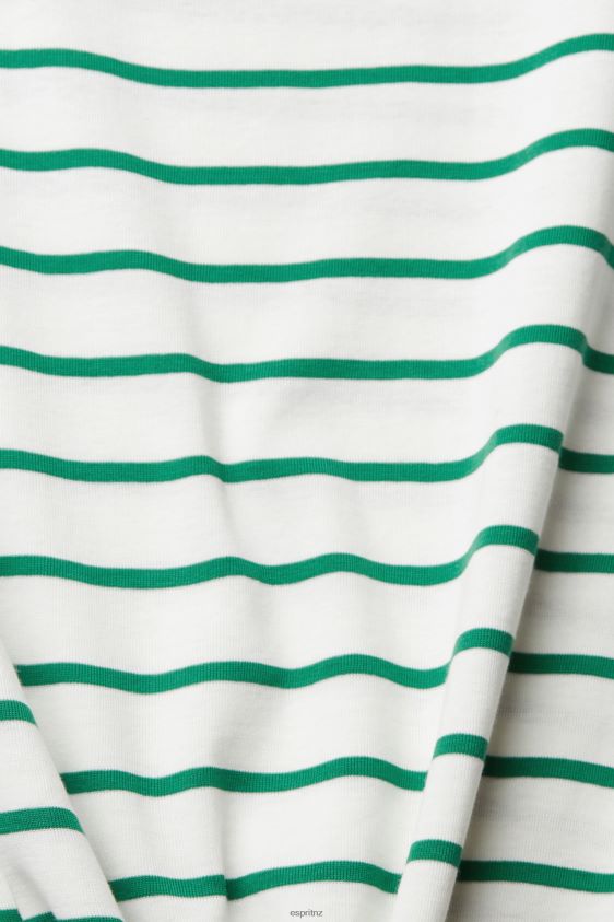 Women Esprit Emerald Green Fashion stripe t-shirt T-Shirts XF4444519 - Image 4