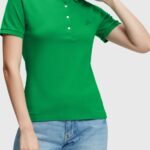 Women Esprit Green Dolphin Tennis Club Classic Polo Polos XF4444495