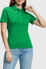 Women Esprit Green Dolphin Tennis Club Classic Polo Polos XF4444495