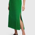 Women Esprit Green Pleated midi skirt Skirts XF4444389