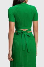 Women Esprit Green Pleated top Sweaters XF4444377 - Image 3