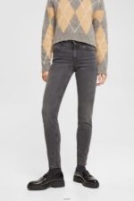 Women Esprit Grey Dark Wash High-rise shaping jeans Denim XF4444342