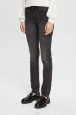 Women Esprit Grey Dark Wash Mid-rise slim fit stretch jeans, Dual Max Denim XF4444398 - Image 2