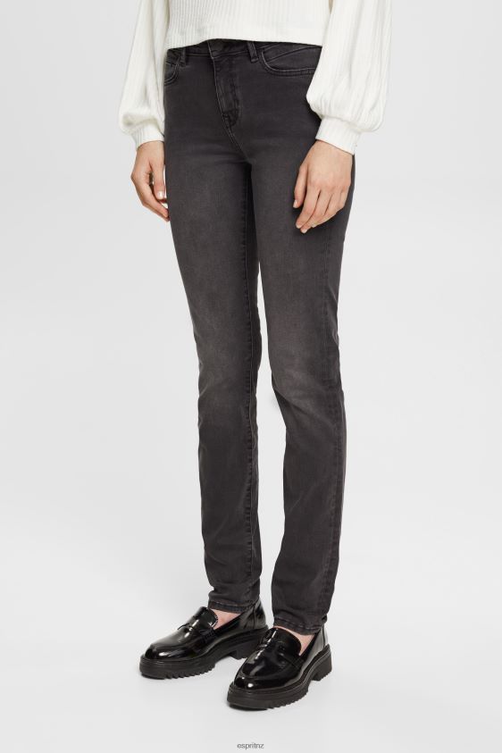 Women Esprit Grey Dark Wash Mid-rise slim fit stretch jeans, Dual Max Denim XF4444398 - Image 2
