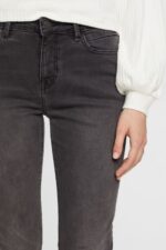 Women Esprit Grey Dark Wash Mid-rise slim fit stretch jeans, Dual Max Denim XF4444398 - Image 5
