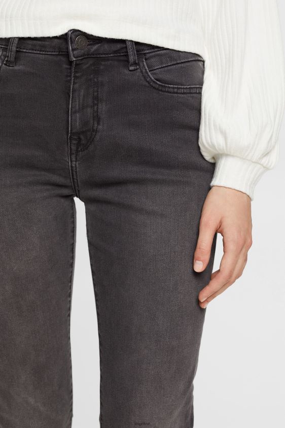 Women Esprit Grey Dark Wash Mid-rise slim fit stretch jeans, Dual Max Denim XF4444398 - Image 5