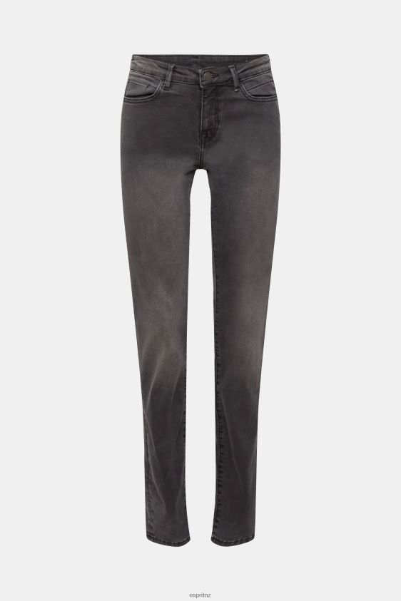 Women Esprit Grey Dark Wash Mid-rise slim fit stretch jeans, Dual Max Denim XF4444398 - Image 7