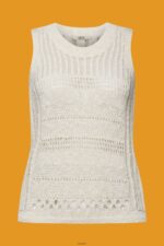 Women Esprit Ice Mouline sleeveless jumper, cotton blend Sweaters XF4444107 - Image 5