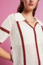 Women Esprit Ice Short-sleeved polo jumper Sweaters XF4444105 - Image 3