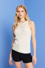 Women Esprit Ice Sleeveless knit top, 100% cotton Sweaters XF444498