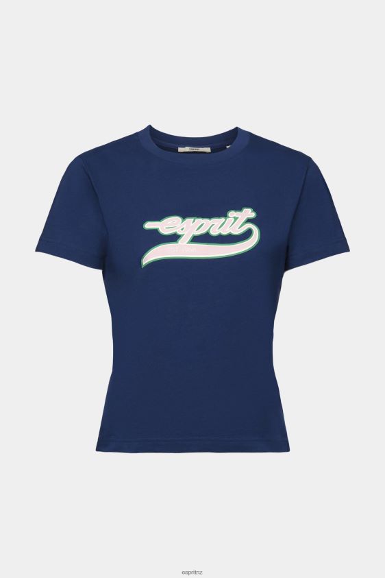 Women Esprit Ink Cotton T-shirt with printed logo T-Shirts XF4444145 - Image 5