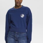 Women Esprit Ink Cropped sweatshirt Sweatshirts & Hoodies XF4444155