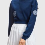 Women Esprit Ink Cropped varsity patch sweatshirt Sweatshirts & Hoodies XF4444419