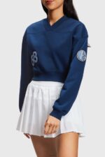 Women Esprit Ink Cropped varsity patch sweatshirt Sweatshirts & Hoodies XF4444419