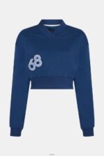Women Esprit Ink Cropped varsity patch sweatshirt Sweatshirts & Hoodies XF4444419 - Image 4
