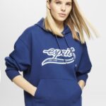 Women Esprit Ink Logo print hoodie Sweatshirts & Hoodies XF4444171