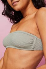 Women Esprit Khaki Green Recycled: wireless bandeau top Swim XF444481 - Image 3