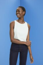 Women Esprit Light Aqua Green Cropped sleeveless blouse Blouses XF4444309