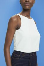 Women Esprit Light Aqua Green Cropped sleeveless blouse Blouses XF4444309 - Image 3