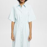 Women Esprit Light Aqua Green Faux leather shirt dress Dresses XF4444295