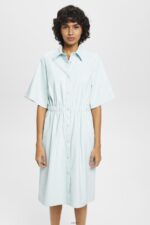 Women Esprit Light Aqua Green Faux leather shirt dress Dresses XF4444295