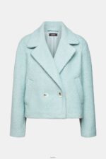 Women Esprit Light Aqua Green Faux wool woven jacket Jackets XF4444436 - Image 5