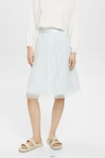 Women Esprit Light Aqua Green Midi skirt with glitter effect Skirts XF4444268