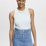 Women Esprit Light Aqua Green Ribbed tank top Tank XF4444303