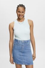 Women Esprit Light Aqua Green Ribbed tank top Tank XF4444303