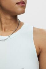 Women Esprit Light Aqua Green Ribbed tank top Tank XF4444303 - Image 3
