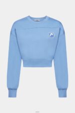 Women Esprit Light Blue Lavender Cropped sweatshirt Sweatshirts & Hoodies XF4444156 - Image 5