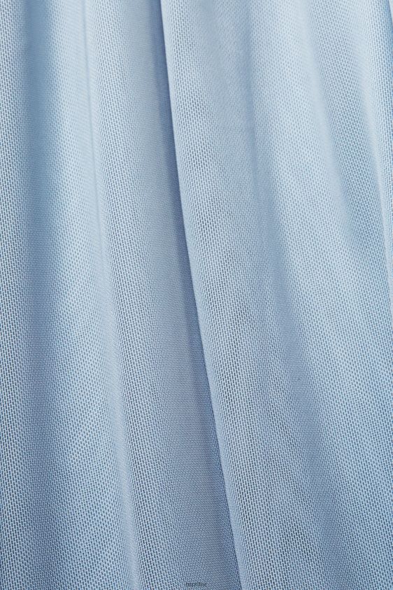 Women Esprit Light Blue Lavender Elastic Waist Mesh Dress Dresses XF444466 - Image 4