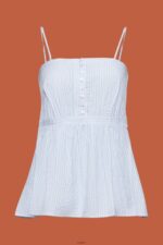 Women Esprit Light Blue Textured cami top Top XF4444225 - Image 5