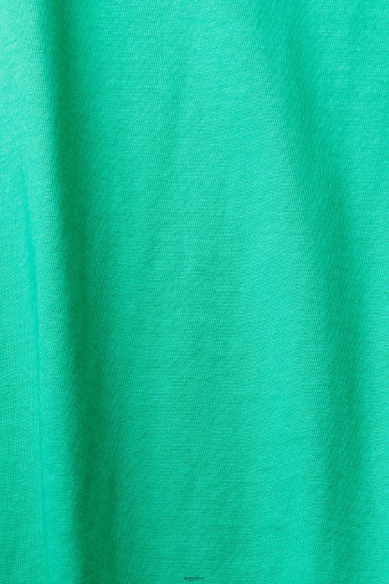 Women Esprit Light Green Cotton crewneck t-shirt T-Shirts XF4444458 - Image 4