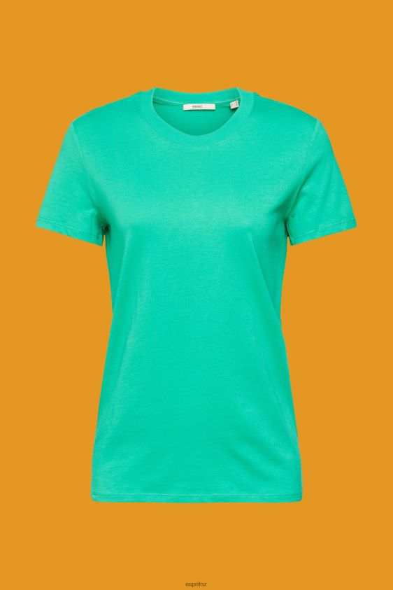 Women Esprit Light Green Cotton crewneck t-shirt T-Shirts XF4444458 - Image 5