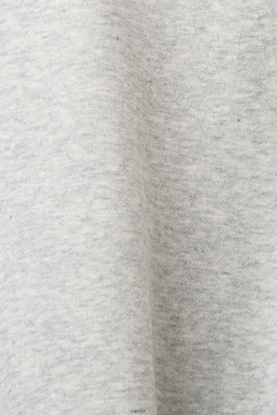 Women Esprit Light Grey Cotton Blend Pullover Sweatshirt Sweatshirts & Hoodies XF444428 - Image 4